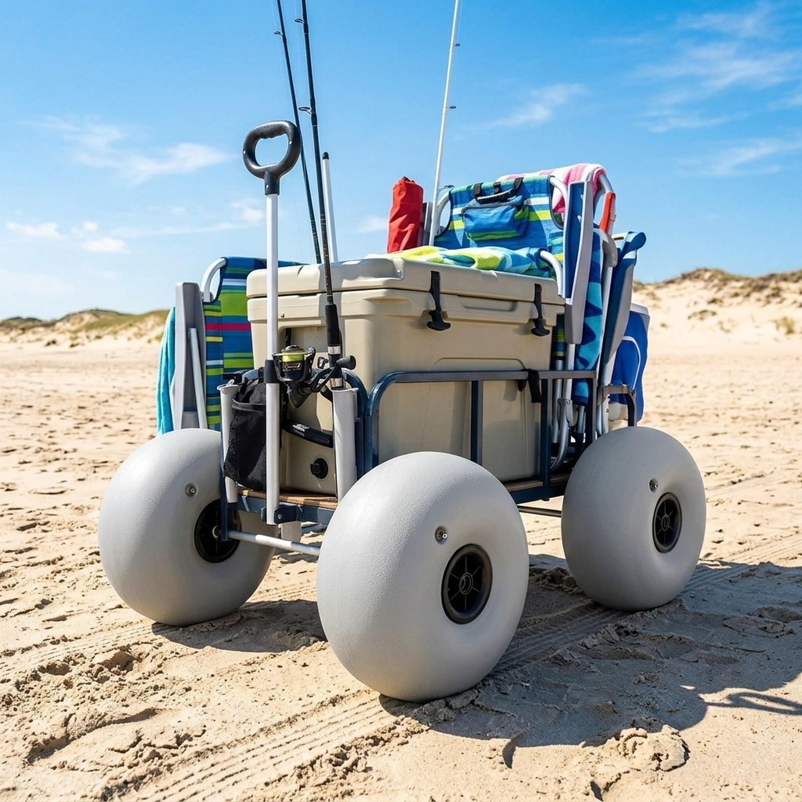 Fishing Kayak Cart - عجلات شاطئية مقاس 16 بوصة، إطارات
